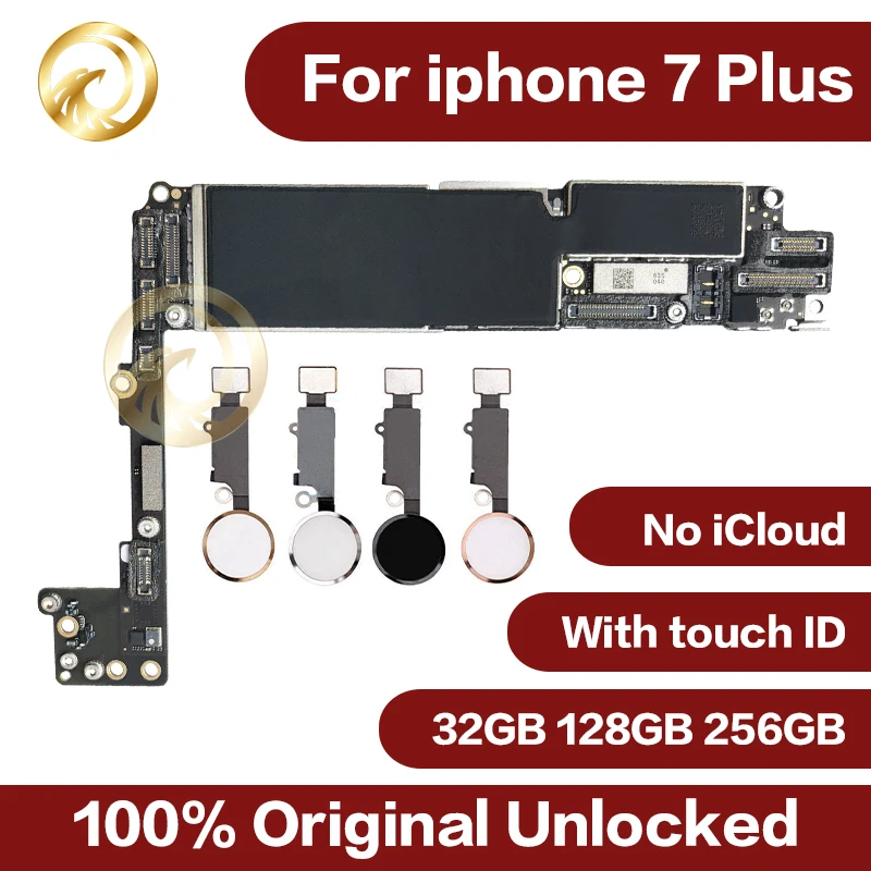 Для iphone 7 Plus материнская плата с/без Touch ID без iCloud для P 100% оригинал|Шлейфы