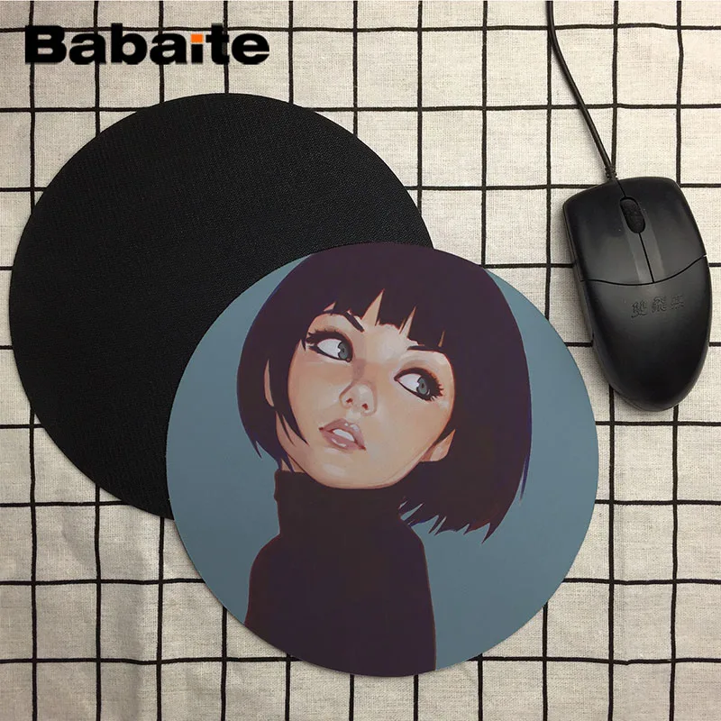 Коврик для мыши Babaite Anime Girl Avatar компьютерная анимация круглый коврик игровой |