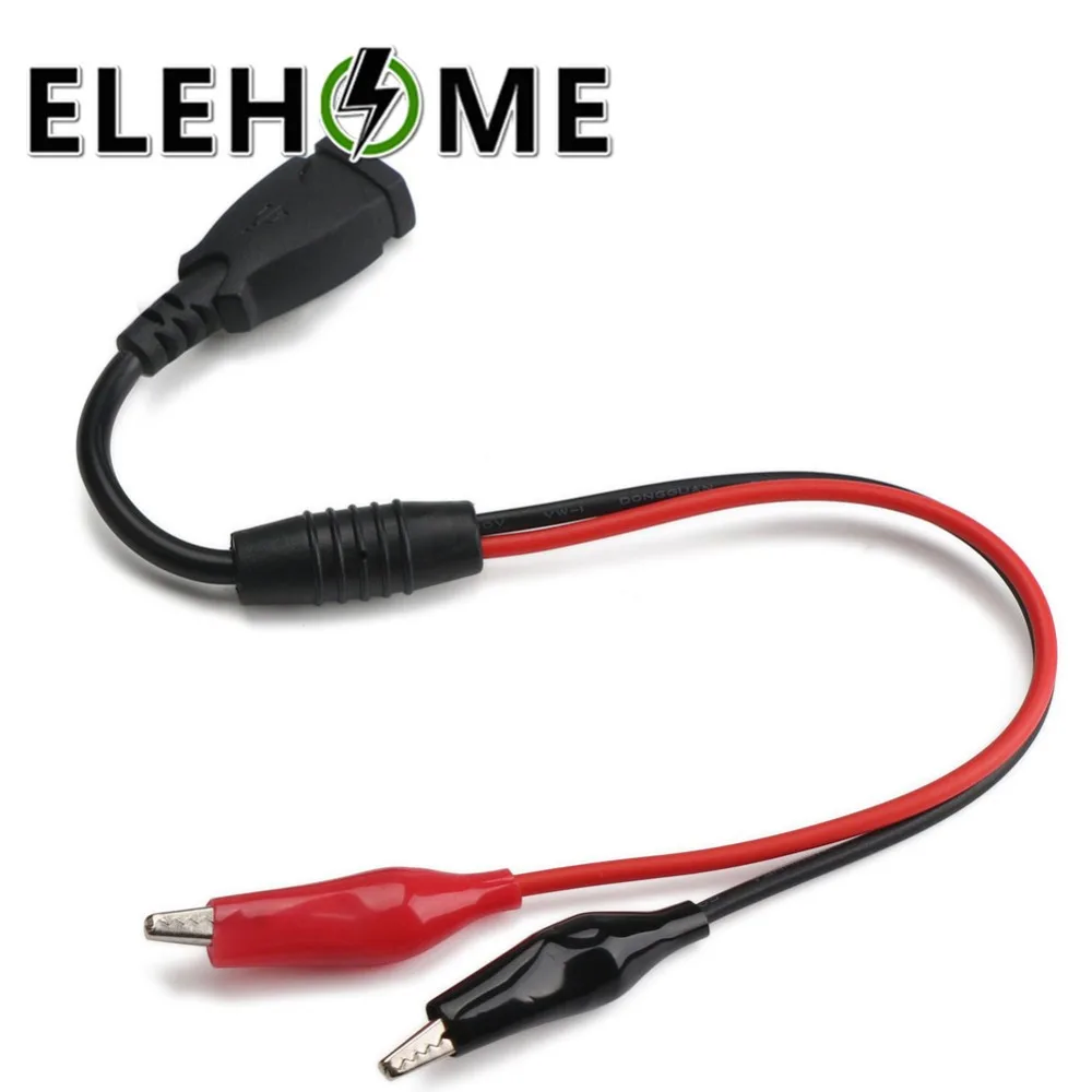 Медные зажимы аллигатора с проводом женский + Мужской USB разъем медные тестовые
