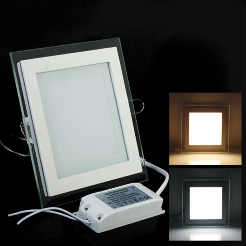 20pcs 6W Square Glass LED Downlight AC85V-265V Warm White/ Natural White/ Cold White Free shipping