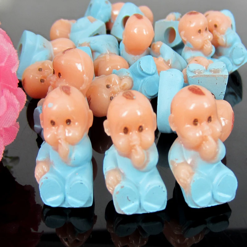 100 шт. синие маленькие пластиковые детские куклы сидящие младенцы детский душ