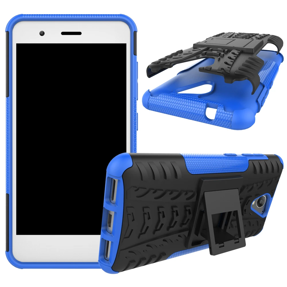 Чехол BYHeYang для ZTE Blade A510 из TPU и ПК силиконовый двойной бронированный задний крышкой со стендом держателем жесткий 5.0 дюймов на.