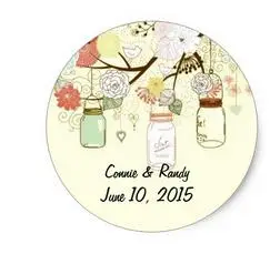 

Классическая круглая наклейка с монограммой Mason Jar 1,5 дюйма