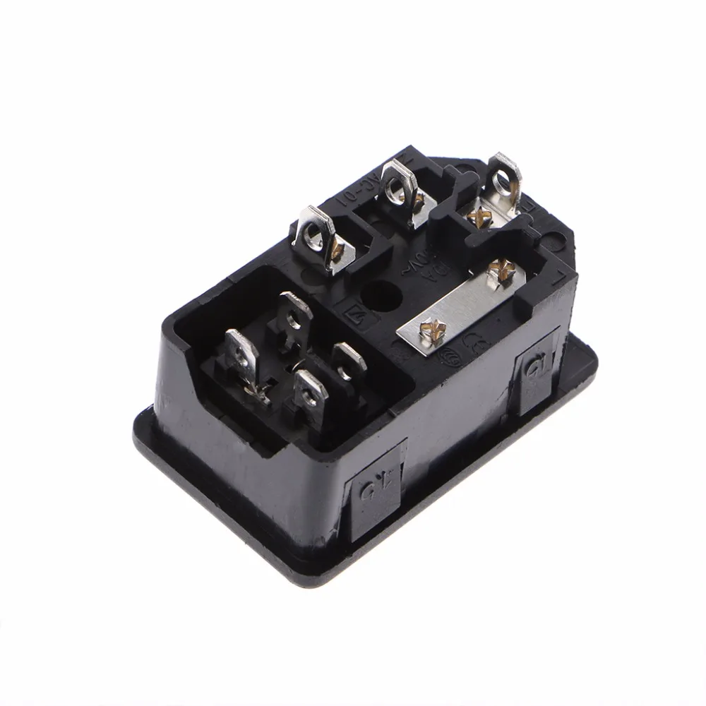 6A 250V 10A 125V кулисный переключатель SPST 3 Pin IEC320 C14 Входной модульный Штепсель Fuse Switch