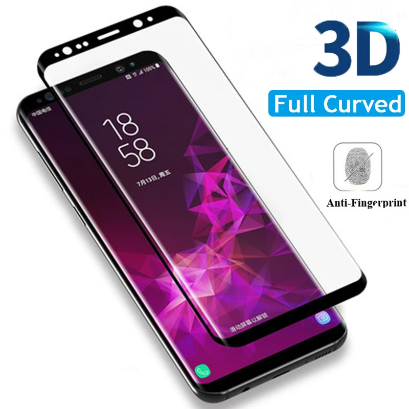 Полностью изогнутое закаленное стекло для Samsung Galaxy S9 Plus A3 A5 A7 J5 J7 J3 2017 Защитное