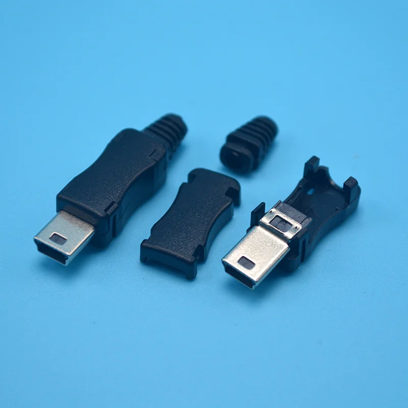 

Мини USB 5 Pin T Порт Штекерный разъем 4 в 1 металлический USB с пластиковой крышкой $ хвост для детской линии 10 комплектов