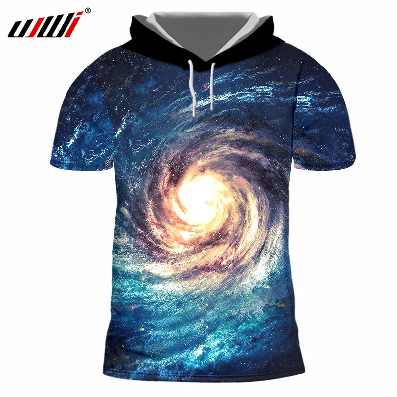 UJWI новая футболка с капюшоном для мужчин принтом пейсли Галактика Космос 3D принт