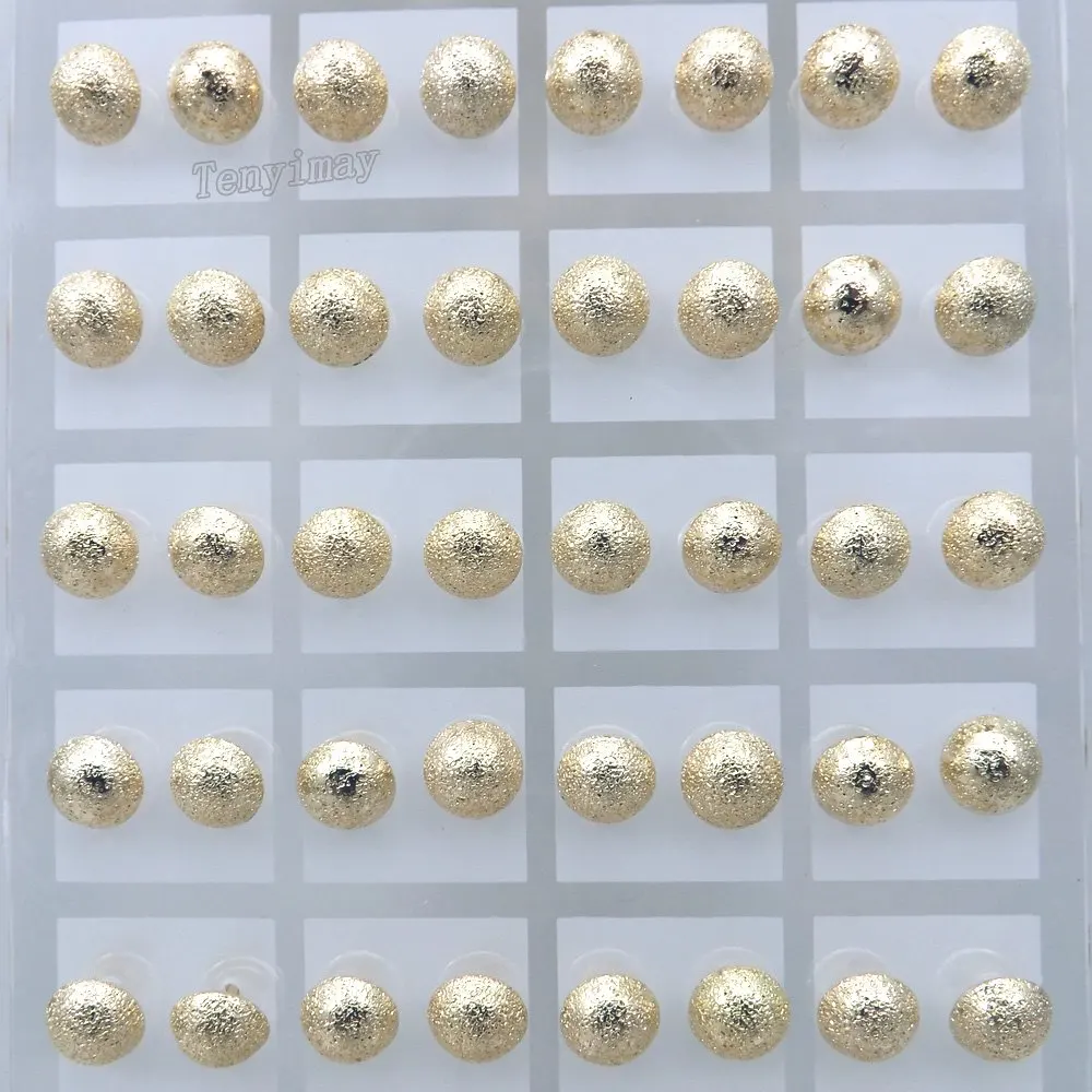 Классические круглые серьги-гвоздики золотого цвета 8 мм милые серьги в форме грибных гроздей 36 пар/лот