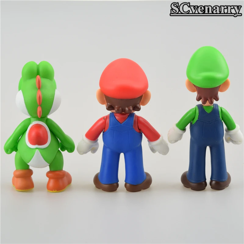 3 шт/лот Супер Марио Bros Луиджи Йоши ПВХ Фигурки игрушки 13 см для свадебного