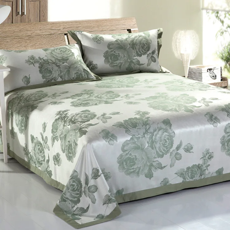 Комплект из 3 предметов с плоской простыней 100% жаккардовая ткань бамбукового