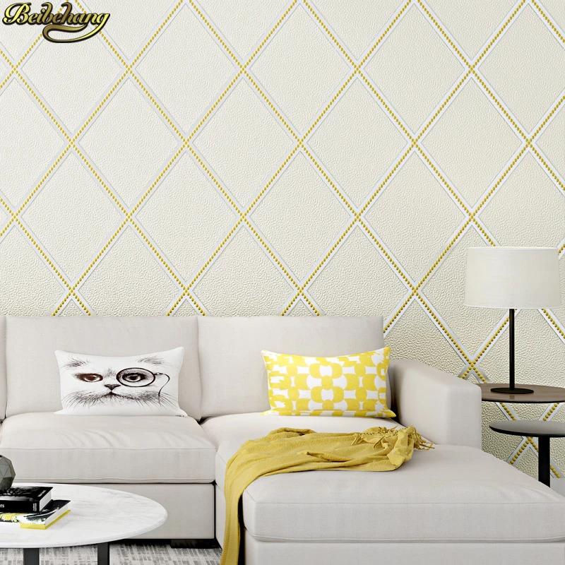 Beibehang европейские алмазные геометрические кожаные флокированные нетканые обои для гостиной спальни рулон бумаги для фона телевизора Beibehang европейские алмазные геометрические кожаные флокированные нетканые обои для гостиной спальни рулон бумаги для фона телевизора
