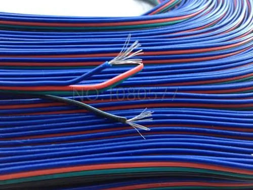 20 метровый 4 контактный RGB кабель 22awg изолированный удлинитель из ПВХ и луженой