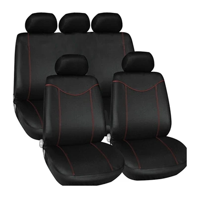 9pcs Set Red 9 шт. Набор чехлов для автомобильных сидений, универсальные чехлы для задних передних сидений, Защитные чехлы для автомобильных сидений, автомобильные аксессуары для интерьера, красный/серый - Название цвета: 9pcs Set Red