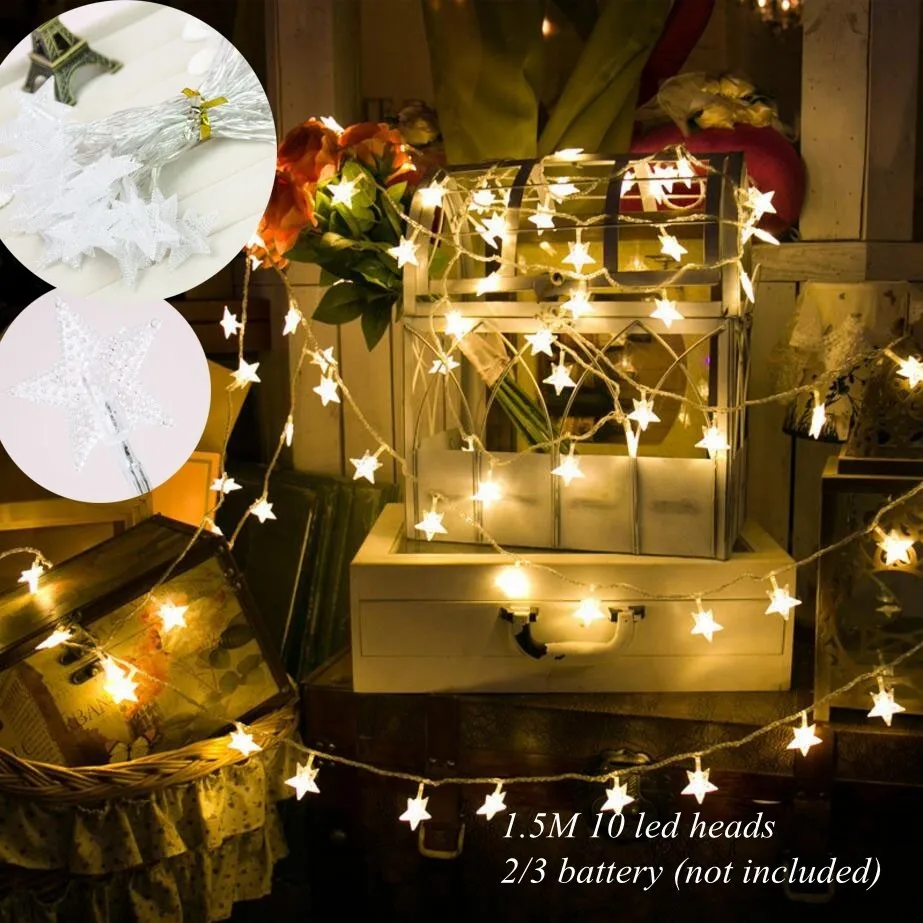 1pc 1.5M led star 10 шт./лот красочные путем самостоятельного выбора между 3/6 дюймов Фоторамка деревянная прищепка Бумага изображение держатель для свадьбы Baby Shower День рождения украшения - Цвет: 1pc 1.5M led star