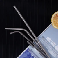 titanium straws bent straight drinking straws orange juice straw for water lemon juice home party use easy drinking lightweight