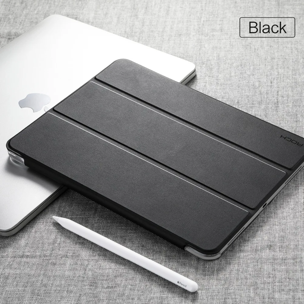 Rock для iPad Pro 11 12,9 дюймов из искусственной кожи чехол ультра тонкий флип-чехол Чехол для iPad pro 12,9 Coque Fundas