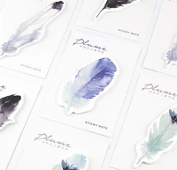 the plume series feather self adhesive memo pad sticky notes paper writing bookmark school office stationery supply