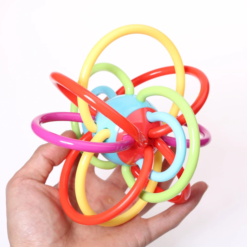 PeNeede Детские Жевательные сенсорные игрушки для младенцев Радужный красочный шар