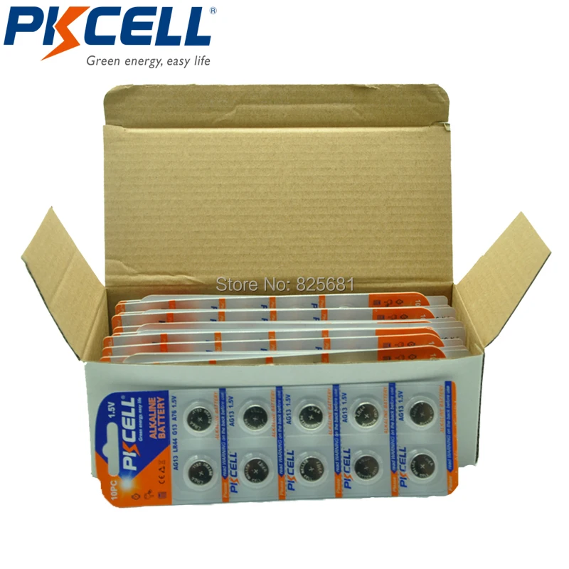 400 шт. 40 карт PKCELL AG13 LR44 Akaline батарея 145 мАч A76 SR1154 для часы с калькулятором|button cell|button
