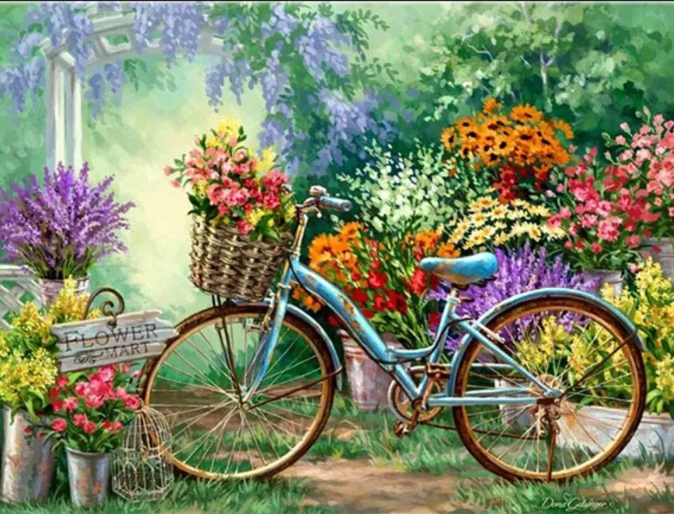 Набор для вышивки крестиком с цветочным пейзажем Алмазная мозаика 5D сделай сам