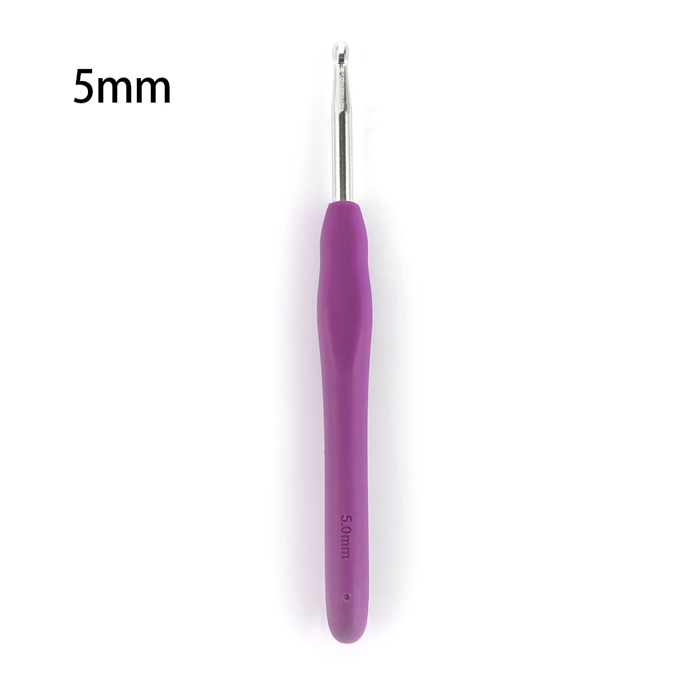 5.0mm 2,0-10 мм алюминиевые спицы для вязания Мягкая рукоятка с эргономичной ручкой крючок для вязания вплетать в пряжу спицы для вязания своими руками - Цвет: 5.0mm