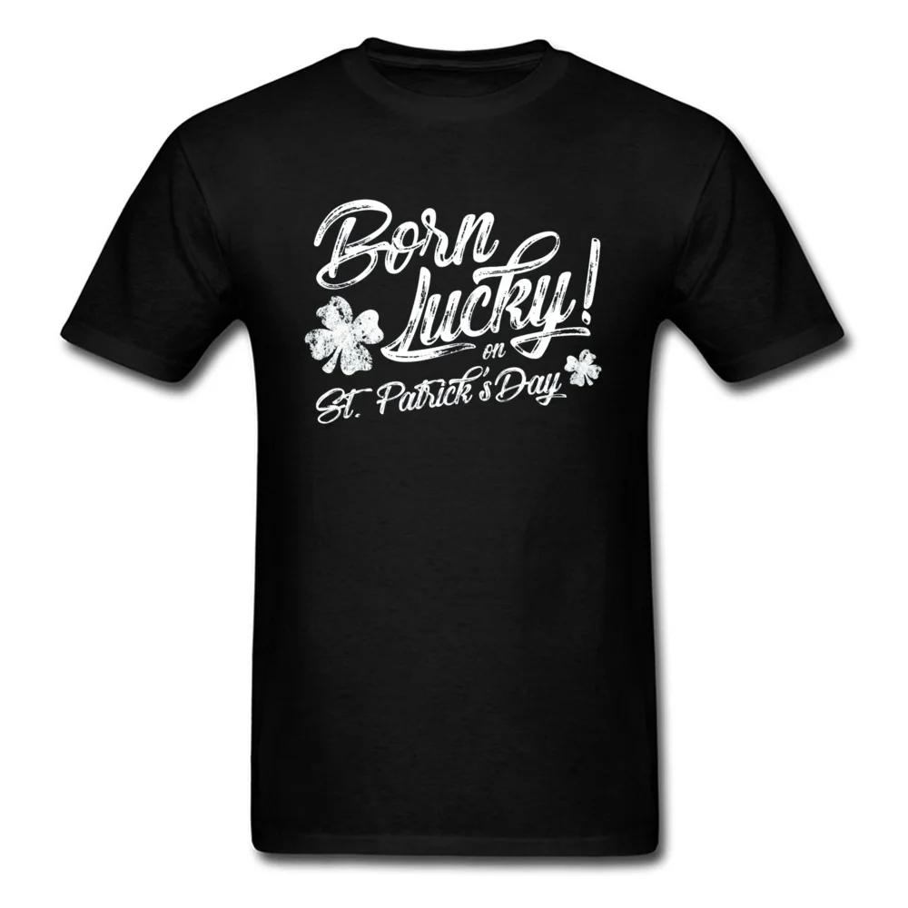 Черная футболка с надписью Born Lucky On St. paфокусы Ирландия Eire гоблин лось