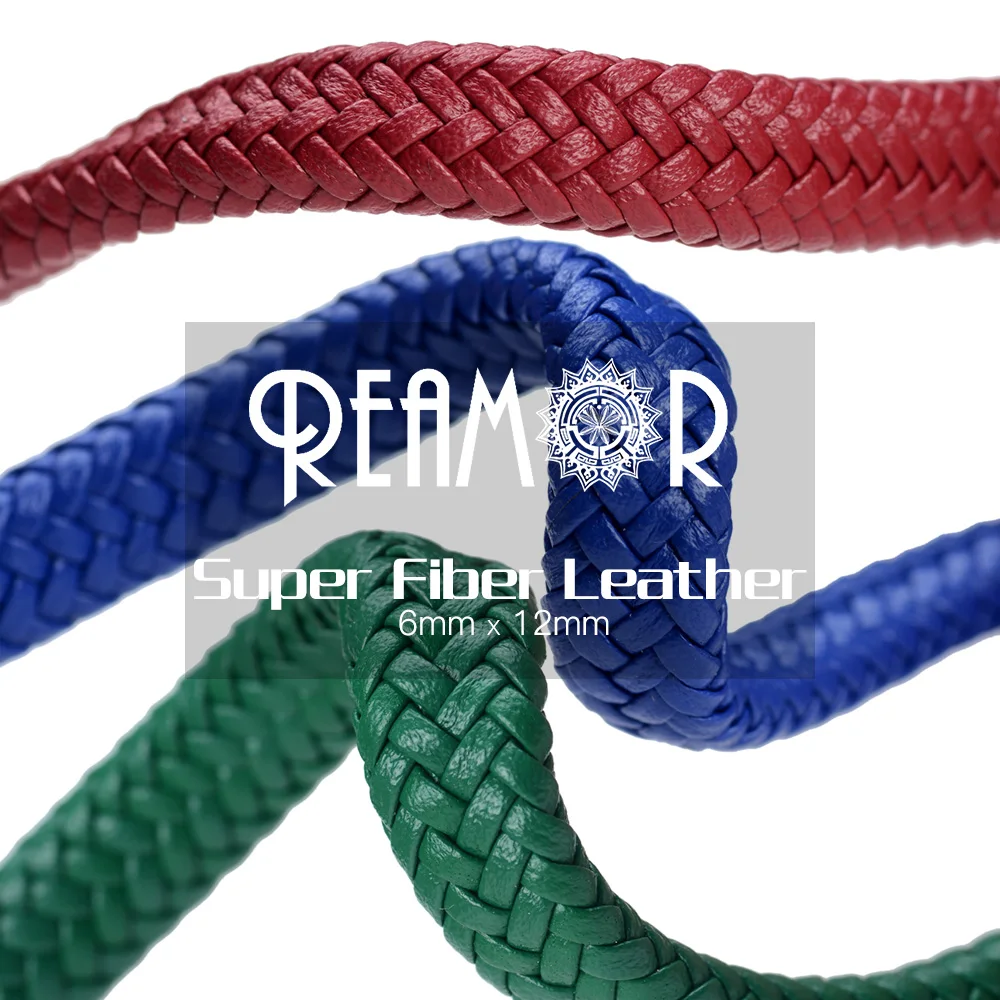 RUIMO 12*6 мм широкий супер волоконный плетеный кожаный веревочный шнур для