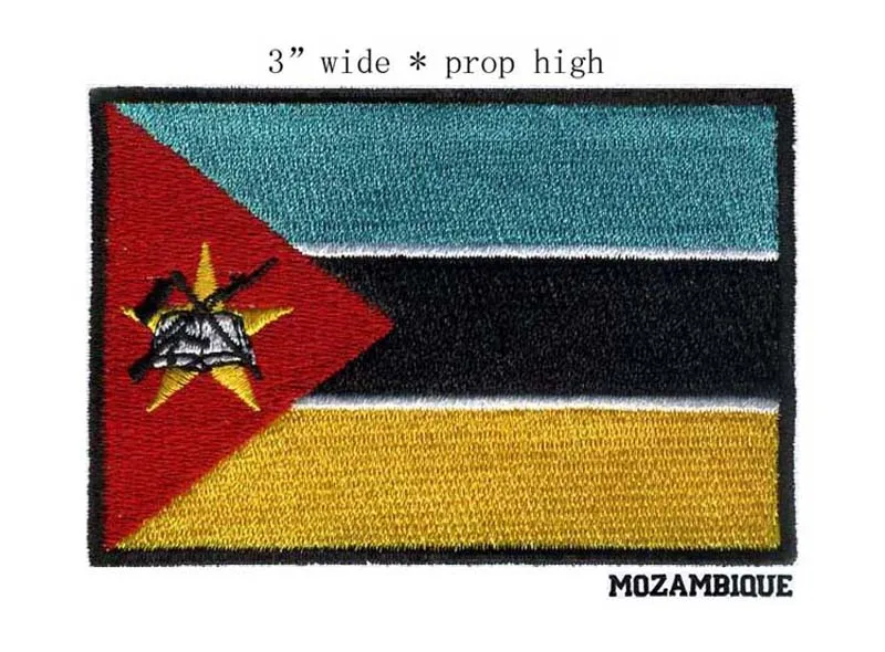 

Мозамбикская армейская нашивка Вышитый Флаг, 3 дюйма, широкая вышитая аппликация/куртка для мотоцикла