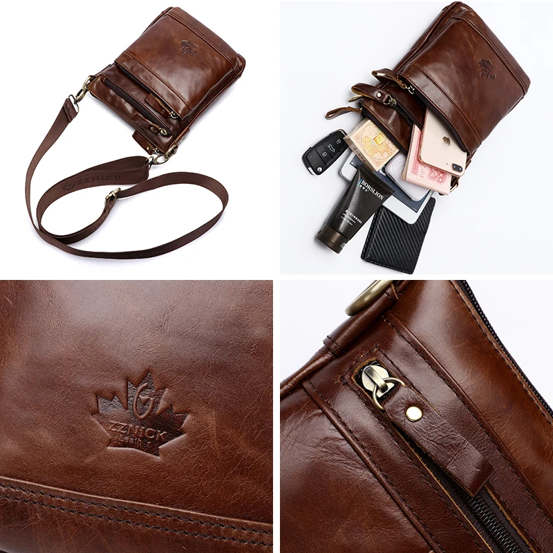 Men Genuine Leather Messenger Bag Handbag Shoulder 2019 Fashion shoulder bags Flap Zipper Crossbody Leather Bag KSK