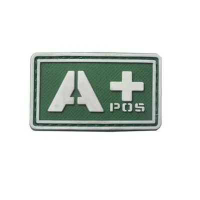 A1 Зеленый Сувенирный значок 3D ПВХ A+ B+ AB+ O+ Положительный A-B-AB-O-отрицательный кровяный Тип Группа патч наклейки нашивки для сумок - Цвет: A1