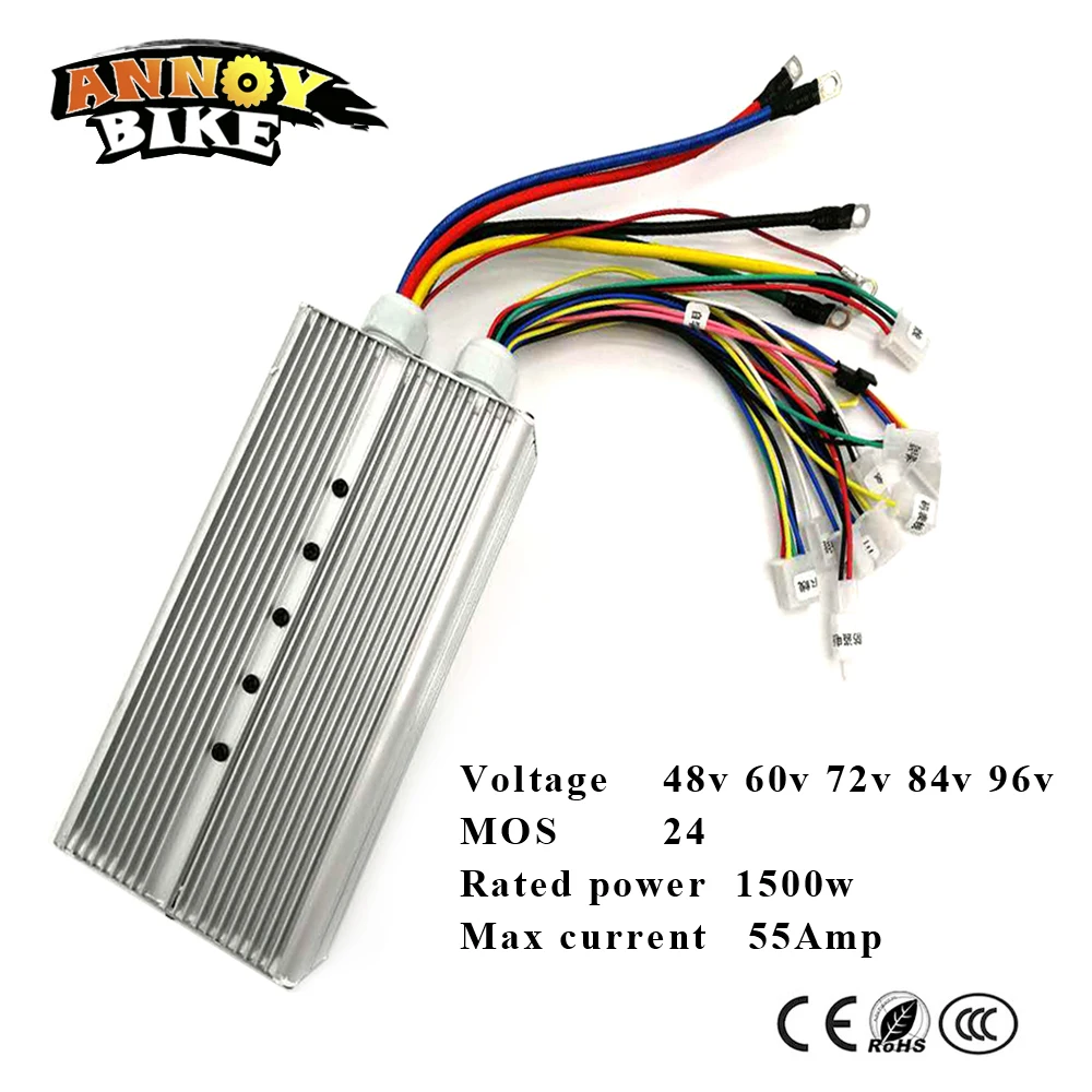 Электрический велосипед Скутер двойная форма дизайн BLDC 48V 60V 72V 84v 96v 1500W 24 Mosfet 55 Amp