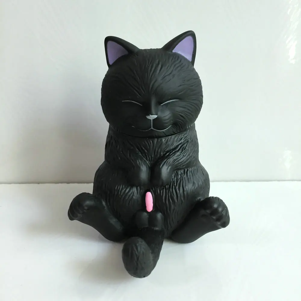 Милые животные мультфильм черный прекрасный Smlie Cat фигурку игрушки AC00X | Игрушки и