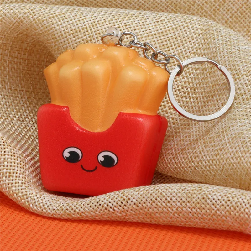 Стиль Squishies Kawaii мультфильм Картофель фри чипсы замедлить рост крем душистый брелок стресса Антистресс игры F1