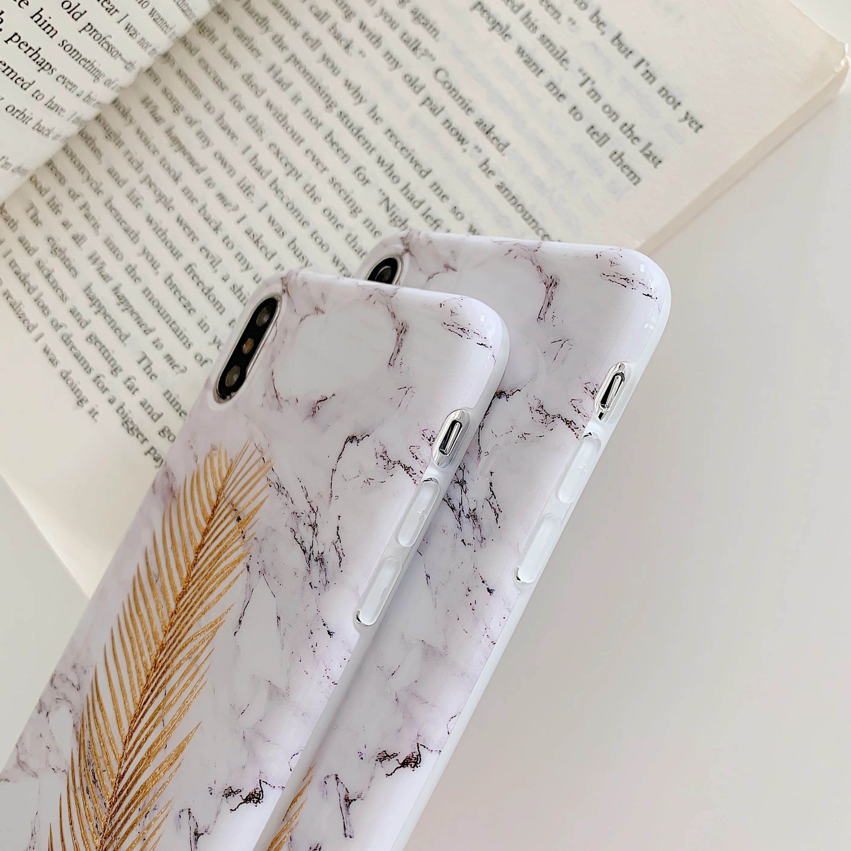 Роскошный блестящий чехол для iPhone X 10 8 7 6 6S Plus XS Max XR из ТПУ с золотым пером и