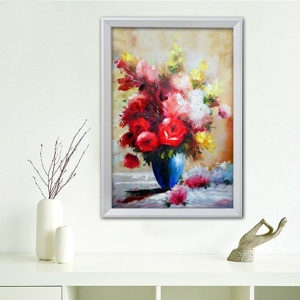 

Wholesale wall decoration art picture oil painting impressionist red yellow flowers for home wall decor