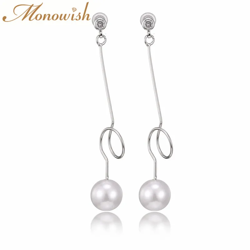 Monowish уникальный Дизайн имитация жемчуга длинные Серьги Интимные аксессуары|long