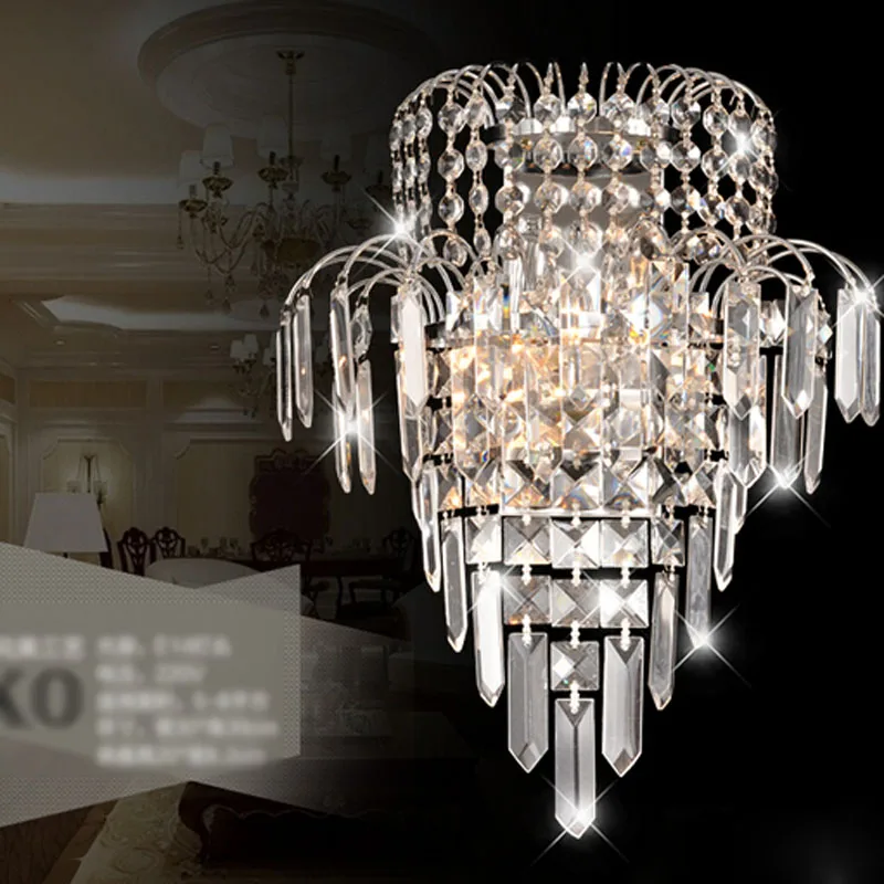 

Хрустальная настенная лампа, современный простой светодиодный светильник для гостиной, спальни, коридора, лестницы, гостиницы, спальни