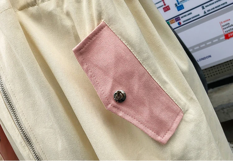 

2019 spring summer thin windbreaker new Korean version of the loose large size color matching casual long trench coat A42