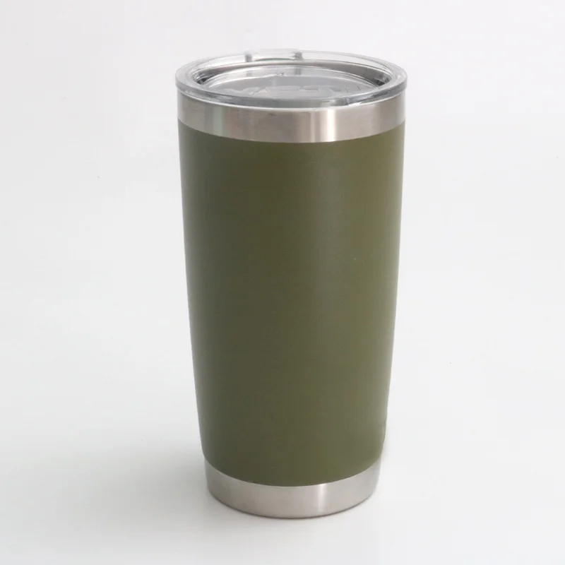 10 шт. изотермическая чашка 20 oz-походный стакан-кружка из нержавеющей стали-кружка для путешествий, для автомобилей с двойной стенкой Премиум Кофе кружка - Цвет: amy green