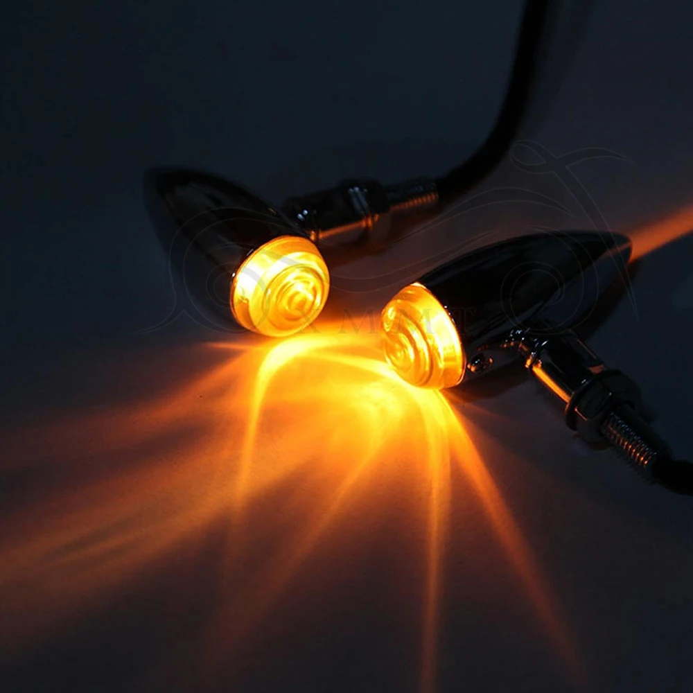 Светодиодный мини индикатор поворота для мотоцикла хромированная