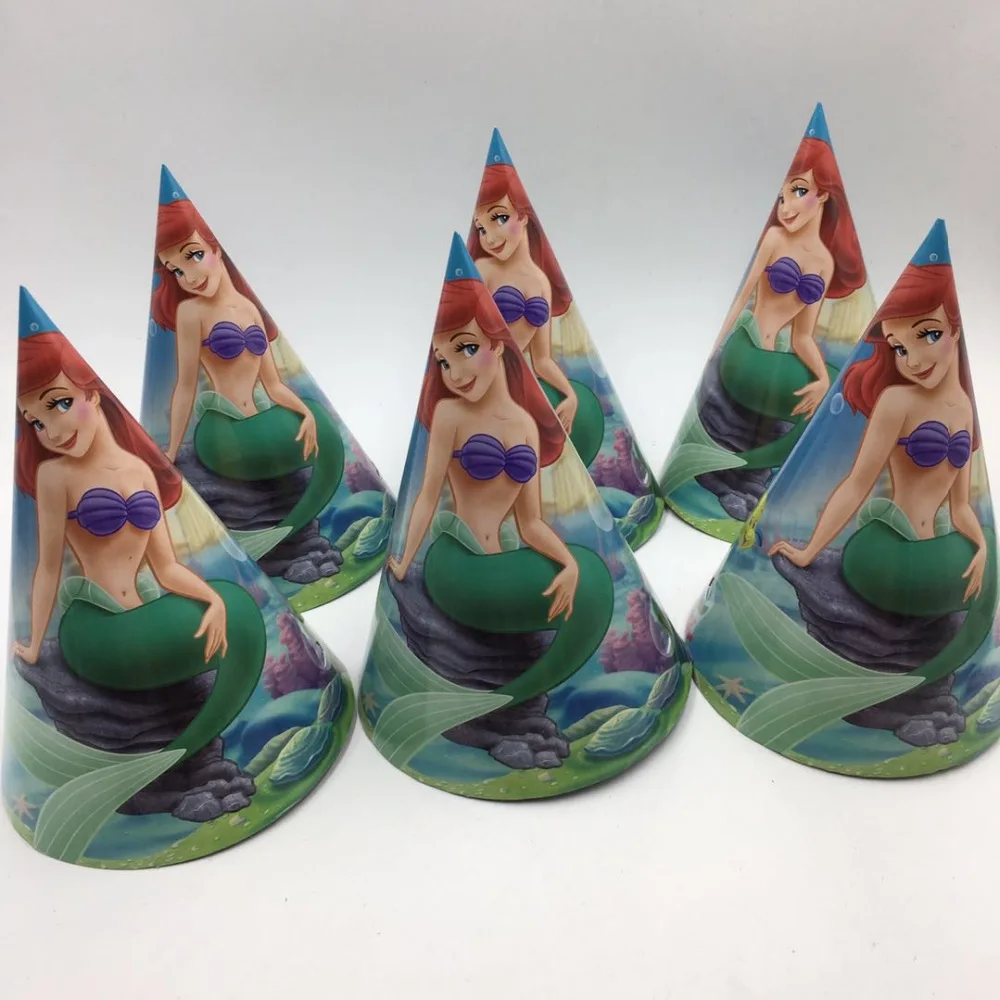 6 шт./лот Вечерние шапки Русалочки Детские вечерние для дня рождения | Дом и сад
