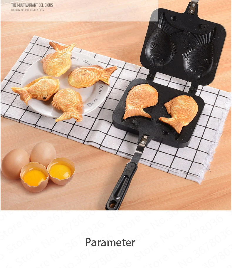LK949 Taiyaki двойной в форме рыбы горячий десерт вафельница сковорода японский блинчик Двойной Сковорода Из Нержавеющей Стали Frypan