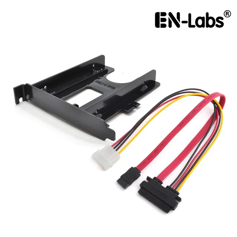 

En-Labs SATA Data & Power Combo Cable w/ PCIe / PCI Slot 2.5" HDD/SSD Mounting Bracket 2.5" to PCI Rear Panel Hard Drive Adapter