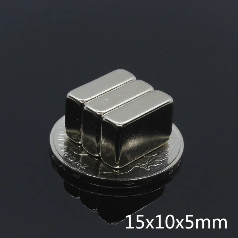 5 шт. 15x10x5 мм супер сильный кубоид Блок Редкоземельные Магниты неодимовый магнит