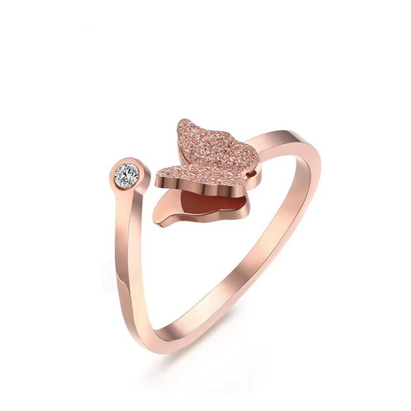 Кольца из нержавеющей стали гладкие кольца 3 кругов розового золота с