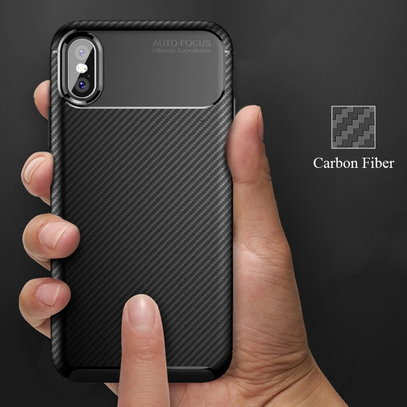 AKBKTII для iPhone XS Max защитный чехол против падения из углеродного волокна Матовый