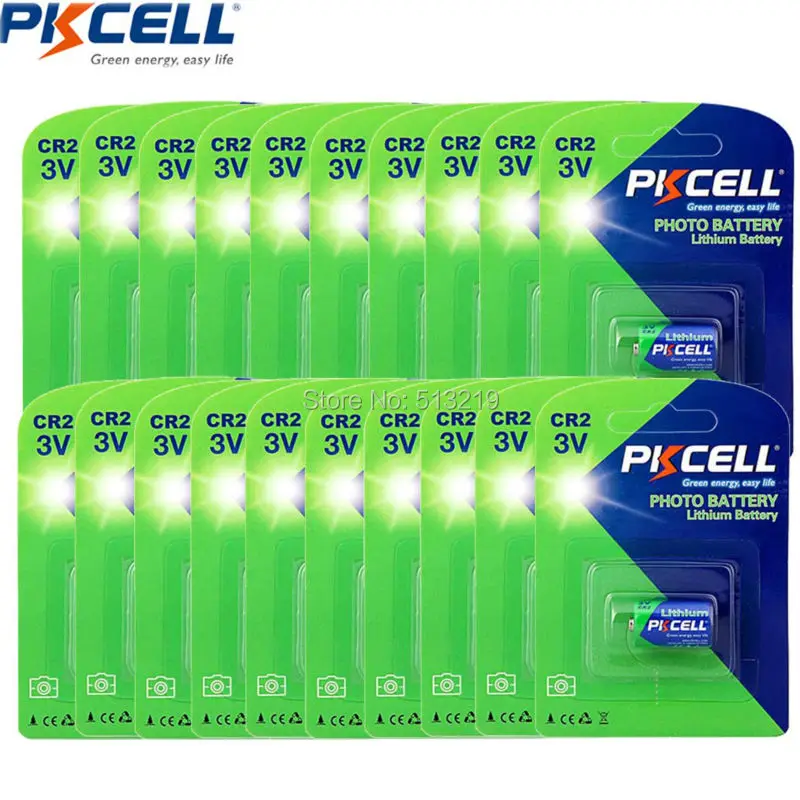 

20 шт. 20 карт, литиевая батарея PKCELL CR2 15270 CR15H270 3 в 850 мАч CR2 3 в