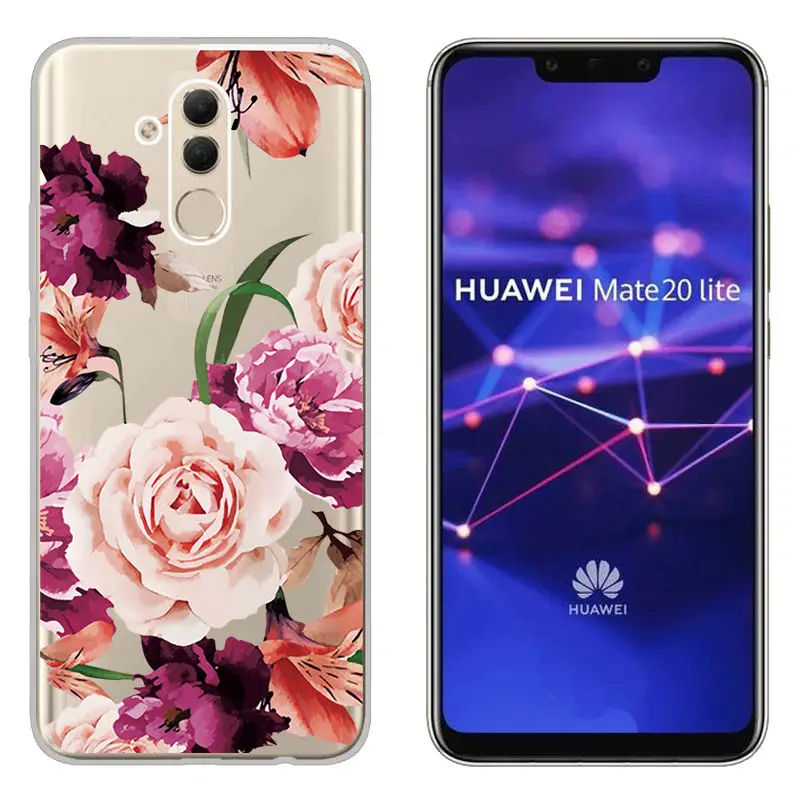 Чехлы с изображением цветов Arvin для Huawei mate 20 lite Мягкая силиконовая задняя крышка