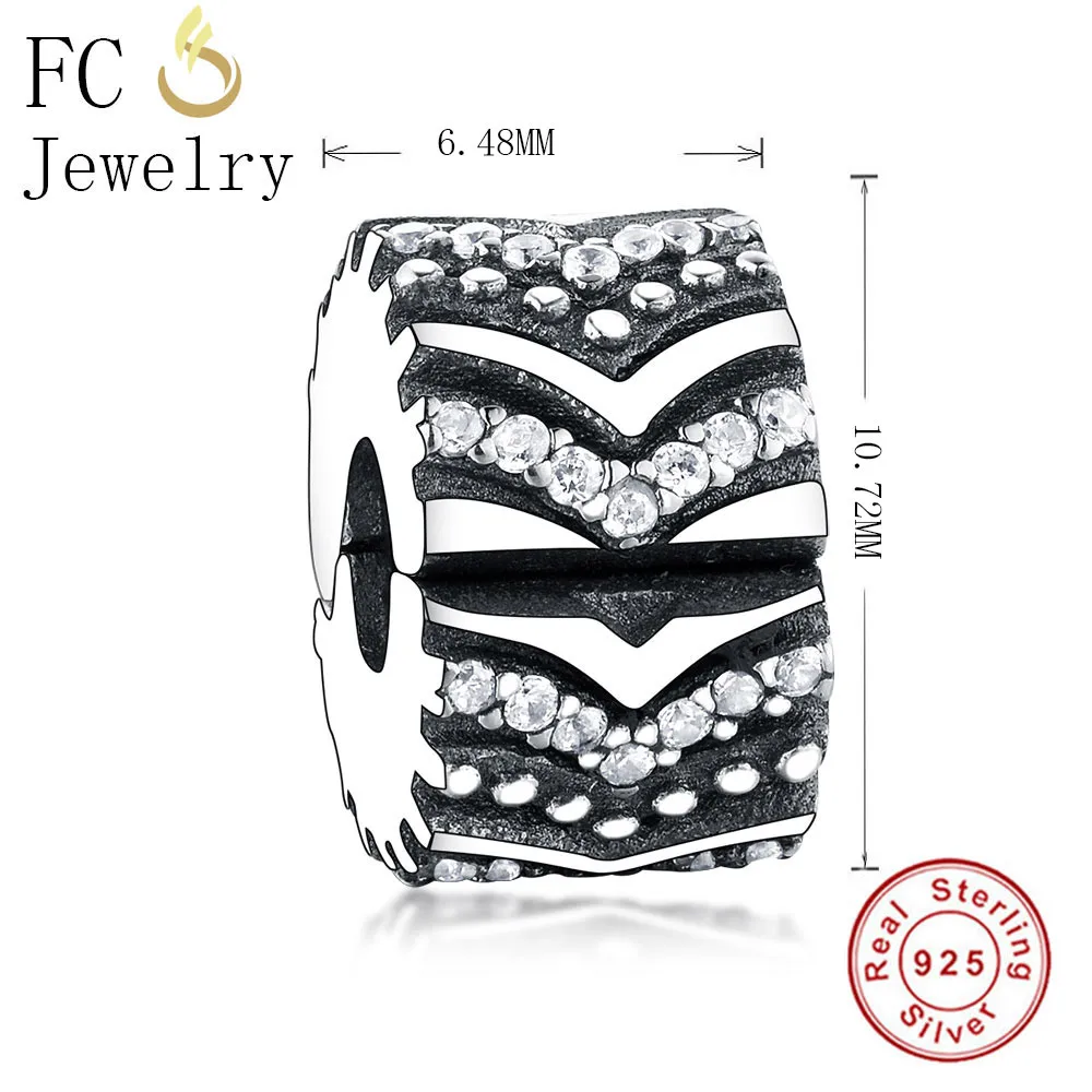 925 Sterling Silver Stylish Wish Clip Charm With Chevron Shapes Fit Original Bracelet Bead 2019 Spring DIY Jewelry | Украшения и