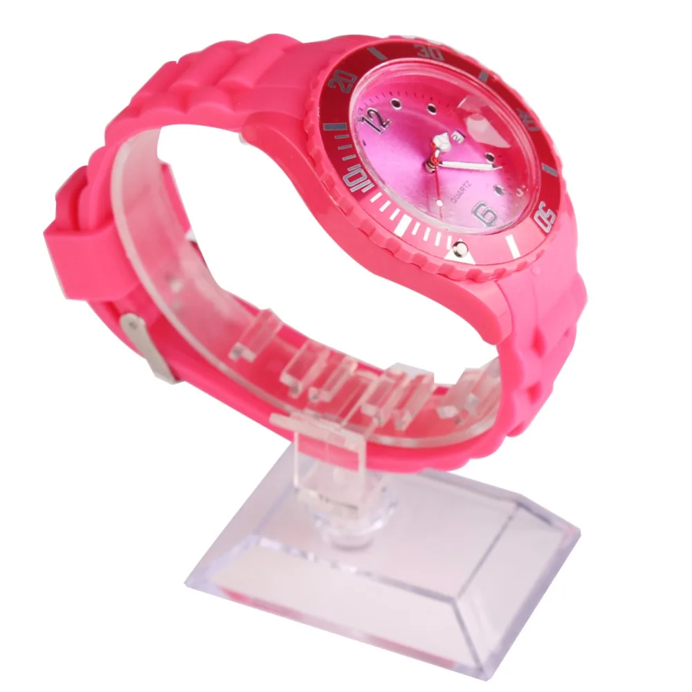 Модные новые женские наручные часы унисекс кварцевые силиконовые спортивные